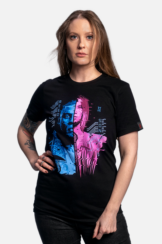 CAMISETA CYBERPUNK 2077 PHANTOM LIBERTY REED Y SONGBIRD