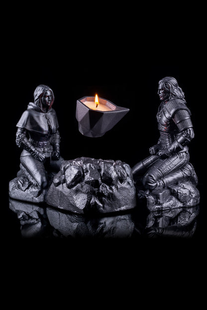 "THE WITCHER"-MEDITATIONSKERZEN-SET (GERALT, CIRI & LAGERFEUER)