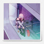 Front side of the LP cover featuring Lucy from Cyberpunk Edgerunners, seated by a window and gazing outside. The image has a white frame.