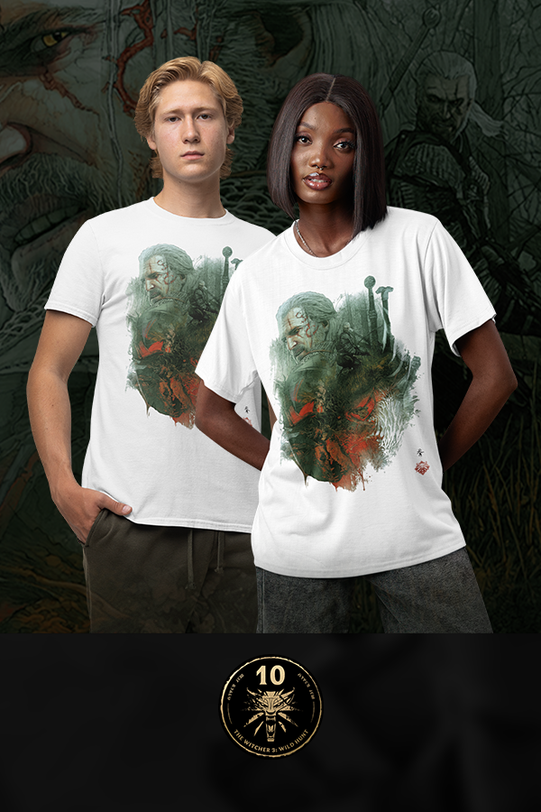THE WITCHER 3: WILD HUNT 10E ANNIVERSAIRE – T-SHIRT LOUP BLANC