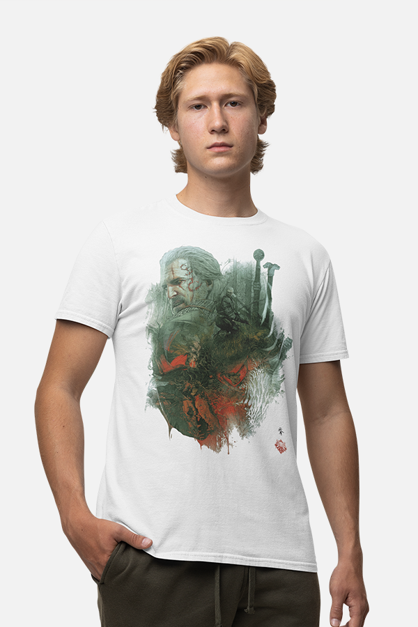 THE WITCHER 3: WILD HUNT 10E ANNIVERSAIRE – T-SHIRT LOUP BLANC